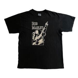 Vintage 90s 00s Bob Marley Reggae Band Gildan Ultra Cotton Black T-shirt Medium